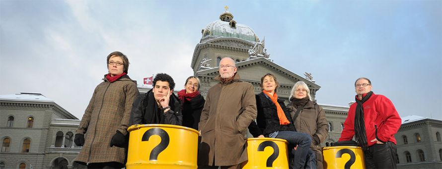 Endlager-Aktion vor dem Bundeshaus in Bern